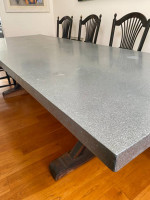 DINING TABLE-ZINC TOP-9' W/ 9 CHAIRS