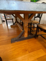 DINING TABLE-ZINC TOP-9' W/ 9 CHAIRS