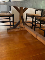 DINING TABLE-ZINC TOP-9' W/ 9 CHAIRS