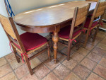 ANTIQUE "MISSION STYLE" DINING TABLE W/ 4 CHAIRS