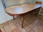 ANTIQUE "MISSION STYLE" DINING TABLE W/ 4 CHAIRS