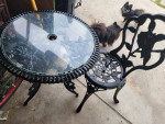 Single Chair Iron Table Set