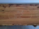 Coffee table  with elk picture