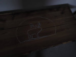 Coffee table  with elk picture
