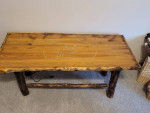Coffee table  with elk picture