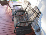 2 Wonderful Glider Deck / Lawn Chairs with Drink Table