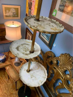 Mid Century Tension Pole Plant Stand Table