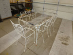 Wrought Iron Table with Six Chairs