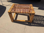 Solid Wood & Leather Table