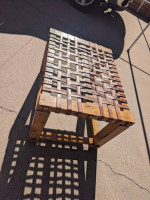 Solid Wood & Leather Table