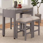 3 PCS Counter Height table set-Slide-out Top Extension