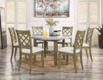 7 PCS Carson Collection Round dining table set-Genuine Marble top-sale