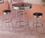 3 PCS Round Bar Table retro design Chrome And Glossy -avail in 2 color