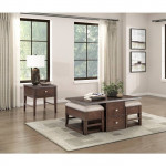 Clarissa Collection Cocktail Table with two storage Ottomans-On sale