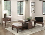 Clarissa Collection Cocktail Table with two storage Ottomans-On sale