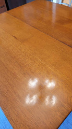 ===))ANTIQUE  SQUARE OAK DINING TABLE & 6 LUXURY DREXEL  CHAIRS ((==