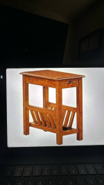 Acme Kloris Rocking Wooden Chair in Tobacco Brown w/ Footstool & side table matc