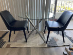 Glass dining table