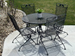 Woodard Dining Set (4) High Back Coil Spring Chairs + Table Set!