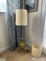 Midcentury Floor Lamp Table Glazed