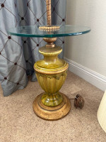 Midcentury Floor Lamp Table Glazed