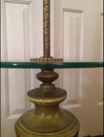 Midcentury Floor Lamp Table Glazed