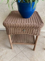 Faux Brown Wicker Patio Table
