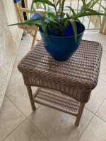 Faux Brown Wicker Patio Table