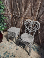 2 super cute set wicker chair and table