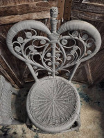 2 super cute set wicker chair and table