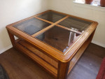 Wood and glass coffee table