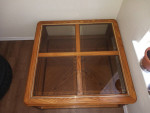 Wood and glass coffee table