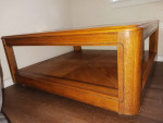 Wood and glass coffee table