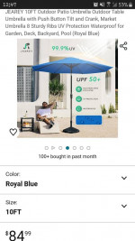 Jearey 10ft Patio Umbrella (table w/chair optional)