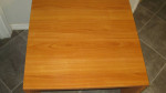 Small teak or Cherry Veneer table 23.5" by 23.5"