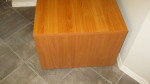 Small teak or Cherry Veneer table 23.5" by 23.5"