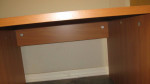 Small teak or Cherry Veneer table 23.5" by 23.5"