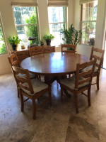 Solid dining table/6 chairs