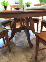 Solid dining table/6 chairs