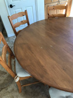 Solid dining table/6 chairs