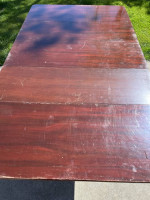 Antique Drop Leaf Dining Table w/ Leaf & Brass Feet
