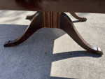 Antique Drop Leaf Dining Table w/ Leaf & Brass Feet