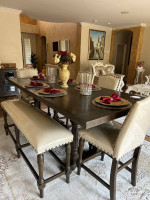 Beautiful, elegant farmhouse, pub, dining table with matching buffet