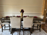 Beautiful, elegant farmhouse, pub, dining table with matching buffet