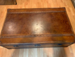 Restoration Hardware Steamer trunk leather coffee table
