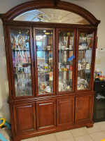 hutchback china cabinet and pentagon coffee shape table and end table