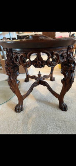 Early Victorian cherubs hand carved tea or coffee table beautiful