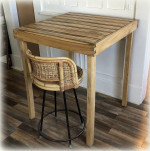 TALL HAND BUILT HARDWOOD TABLE