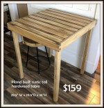 TALL HAND BUILT HARDWOOD TABLE