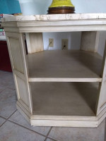 OCTAGON COFFEE TABLE WITH TRAVERTINE STONE TOPPER